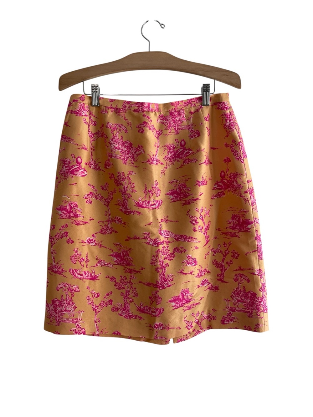 Vintage Talbots Saturated Toile Floral Silk Skirt
